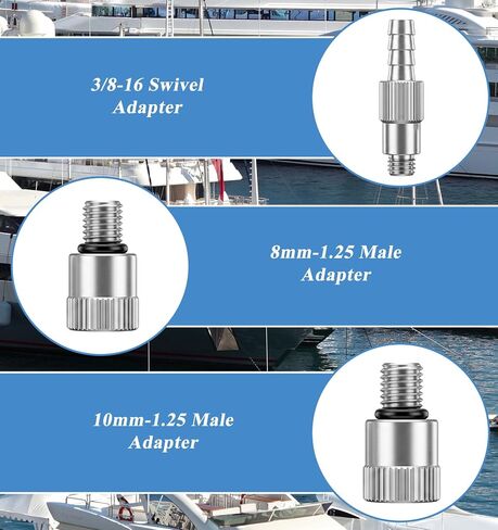 6 Pcs Outboard Lower Unit Pressure Tester, Metal Lower Unit Pressure Tester Adapters 3/8 Inch 8mm 10mm for Boat Outboard Motors in Kuwait