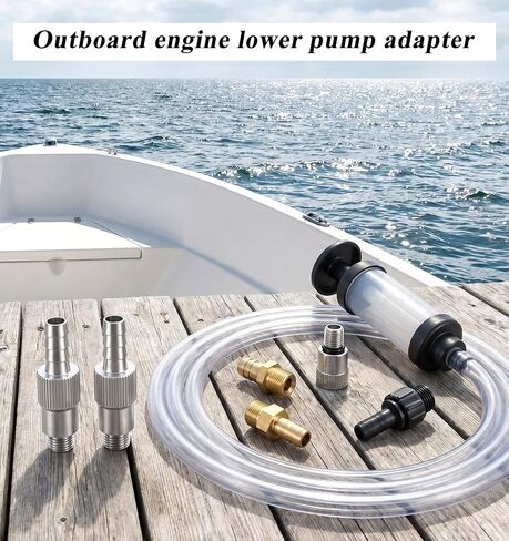 6 Pcs Outboard Lower Unit Pressure Tester, Metal Lower Unit Pressure Tester Adapters 3/8 Inch 8mm 10mm for Boat Outboard Motors in Kuwait