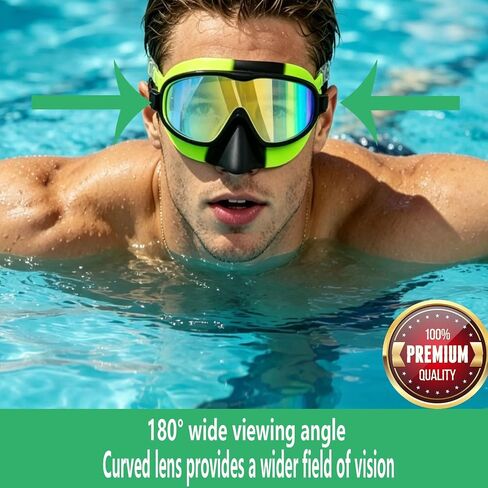 SUJEB Adult Swimming Goggles with Nose Clip Anti-Fog UV Protection No Leak with Nose Cover Comfortable Swim Goggles for Men Women in Kuwait