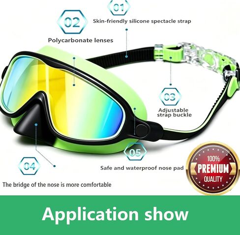 SUJEB Adult Swimming Goggles with Nose Clip Anti-Fog UV Protection No Leak with Nose Cover Comfortable Swim Goggles for Men Women in Kuwait