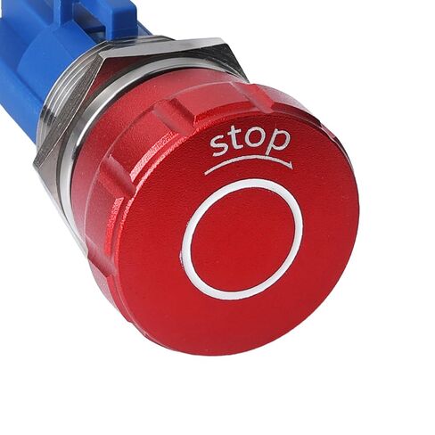 APIELE مفتاح ضغط إيقاف الطوارئ 1NO1NC 250V 5A مفتاح زر ضغط إيقاف الطوارئ الأحمر مع محطات توصيل سريعة (LED أخضر، 22 مم) in Saudi Arabia