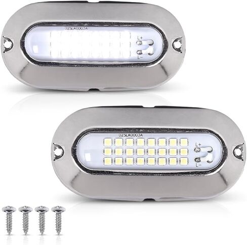 ALLGOOD LED عائم قارب لرسو السفن ضوء مشرق الأبيض الإسكان مركبة بحرية إضاءة بيضاء مقاوم للماء أضواء داخلية 12 فولت 2 قطعة in Kuwait