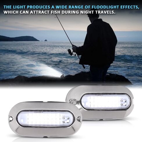 ALLGOOD LED عائم قارب لرسو السفن ضوء مشرق الأبيض الإسكان مركبة بحرية إضاءة بيضاء مقاوم للماء أضواء داخلية 12 فولت 2 قطعة in Kuwait