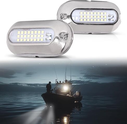 ALLGOOD LED عائم قارب لرسو السفن ضوء مشرق الأبيض الإسكان مركبة بحرية إضاءة بيضاء مقاوم للماء أضواء داخلية 12 فولت 2 قطعة in Kuwait