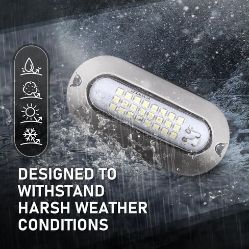 ALLGOOD LED عائم قارب لرسو السفن ضوء مشرق الأبيض الإسكان مركبة بحرية إضاءة بيضاء مقاوم للماء أضواء داخلية 12 فولت 2 قطعة in Kuwait