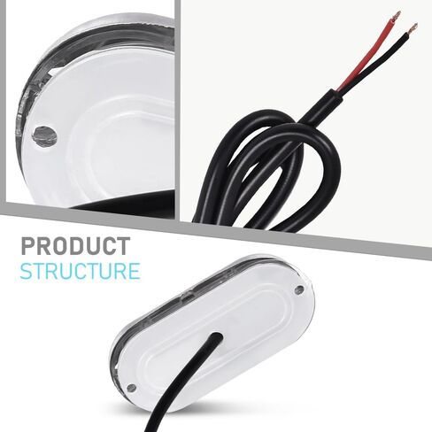 ALLGOOD LED عائم قارب لرسو السفن ضوء مشرق الأبيض الإسكان مركبة بحرية إضاءة بيضاء مقاوم للماء أضواء داخلية 12 فولت 2 قطعة in Kuwait