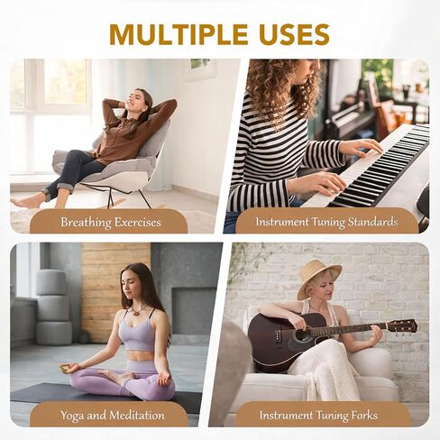 128Hz Aluminum Weighted Tuning Fork Set with Mallet, Carrying Bag, Cleaning Cloth and Hex Key, Sound Healing Frequency Therapy Tool for Meditation, Relaxation, Wellness and Energy Work in Kuwait