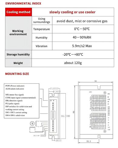 FUYU FMDD36D22NOM 2-Phase Hybrid Stepper Motor Driver,DC12-36V 2.2A,DSP Digital Stepper Motor Controller,8 Microstep Resolutions up to 6400 Steps/Rev,200Kpps,for NEMA14/17 39-42mm Stepper Motors in Kuwait