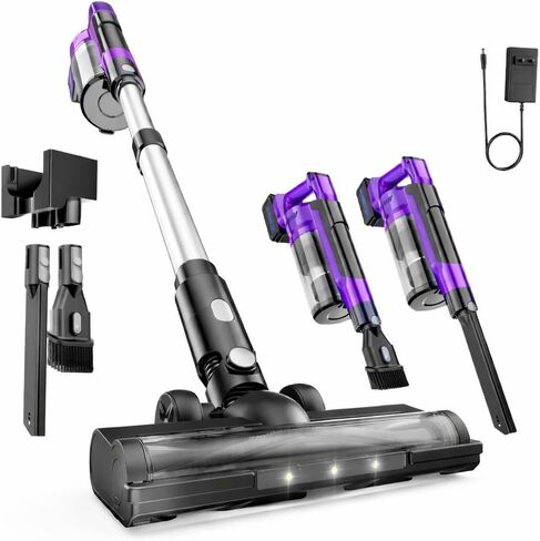 60KPa Cordless Vacuum Cleaner for Home, 700W Pet Vacuum, 70-Min Runtime, Lightweight, Rechargeable 8000mAh Dual Batteries, 2L Dust Cup, LED Display, Anti-Tangle for Pet Hair, Carpet & Hardwood Floors in Kuwait