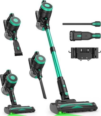 Zefiro 450W Cordless Vacuum Cleaner,45Mins Runtime Vacuum Cleaners for Home, Anti-Tangle and 1.5L Dust Cup, Lightweight Vacuum for Hardwood Floor Carpet Pet Hair in Kuwait
