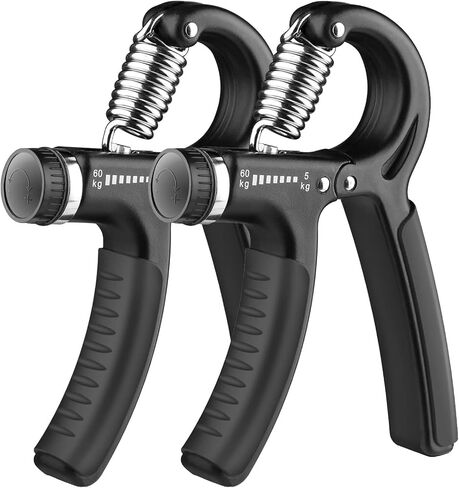 Hand Grip Strengthener 2 Pack Adjustable Resistance 5-60kg (10-130lb) Forearm Wrist Finger Exerciser Grip Strength Trainer Squeezer for Workout in Kuwait