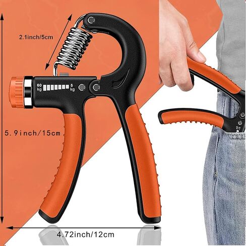 Hand Grip Strengthener 2 Pack Adjustable Resistance 5-60kg (10-130lb) Forearm Wrist Finger Exerciser Grip Strength Trainer Squeezer for Workout in Kuwait