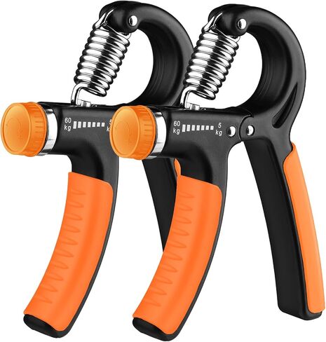 Hand Grip Strengthener 2 Pack Adjustable Resistance 5-60kg (10-130lb) Forearm Wrist Finger Exerciser Grip Strength Trainer Squeezer for Workout in Kuwait