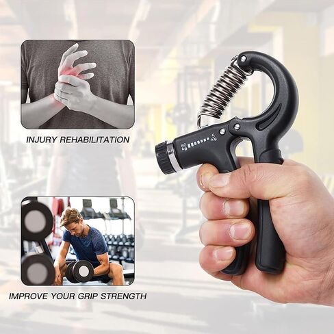 Hand Grip Strengthener 2 Pack Adjustable Resistance 5-60kg (10-130lb) Forearm Wrist Finger Exerciser Grip Strength Trainer Squeezer for Workout in Kuwait