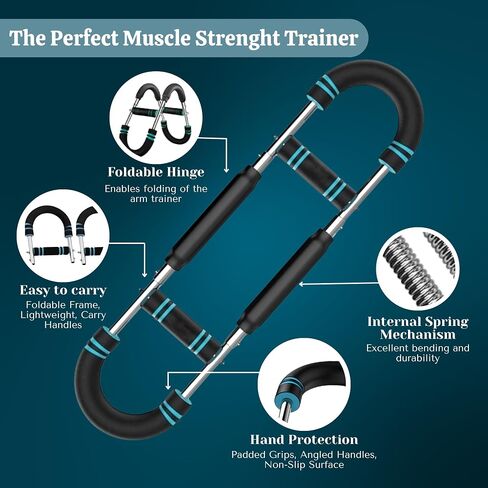 Twister Arm Trainer,Upgraded 3.0 Chest and Arm Trainer For Men, Adjustable Mr Sculpt Gorilla bar, 80-110lbs, Power Twister bar, Arm Twister Trainer Chest Exerciser Strength Bar with Pair of 3D Gloves. in Saudi Arabia