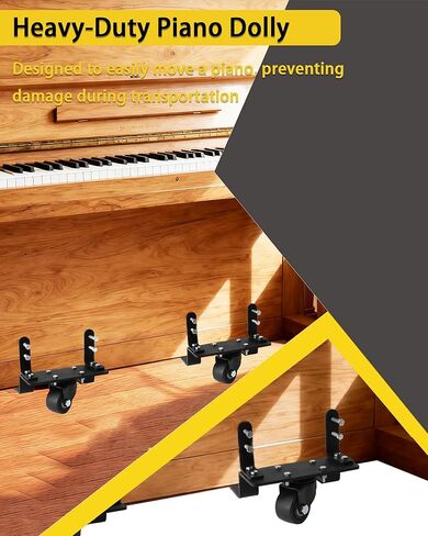 Heavy-Duty Piano Dolly for Moving, Piano Dollies Come with 360° Swivel Casters, Piano Moving Dolly is Suitable for Transporting Pianos in Homes, Schools, Concert Halls, and Public Squares-2Pcs in Kuwait