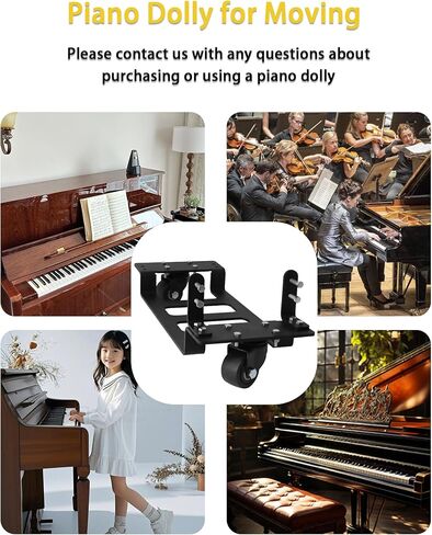 Heavy-Duty Piano Dolly for Moving, Piano Dollies Come with 360° Swivel Casters, Piano Moving Dolly is Suitable for Transporting Pianos in Homes, Schools, Concert Halls, and Public Squares-2Pcs in Kuwait