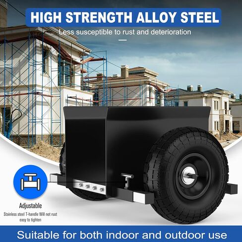 Moving Adjustable Panel Dolly, 2 × 10" Heavy Duty Solid Rubber Tires Wheels 1000LBS Load for Panel/Slab/Plywood/Door/Granite/Drywall Material Handling and More - Black in Kuwait