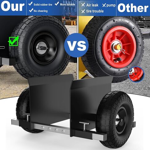 Moving Adjustable Panel Dolly, 2 × 10" Heavy Duty Solid Rubber Tires Wheels 1000LBS Load for Panel/Slab/Plywood/Door/Granite/Drywall Material Handling and More - Black in Kuwait