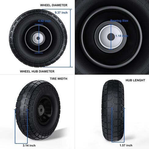 Moving Adjustable Panel Dolly, 2 × 10" Heavy Duty Solid Rubber Tires Wheels 1000LBS Load for Panel/Slab/Plywood/Door/Granite/Drywall Material Handling and More - Black in Kuwait