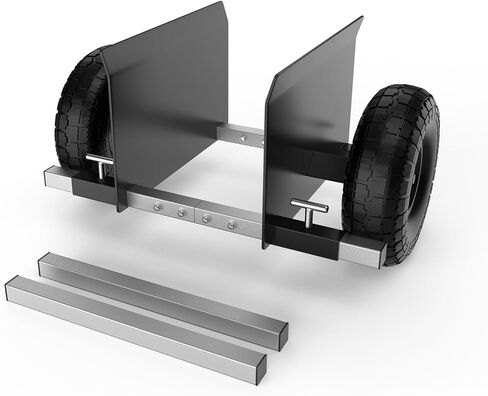 Moving Adjustable Panel Dolly, 2 × 10" Heavy Duty Solid Rubber Tires Wheels 1000LBS Load for Panel/Slab/Plywood/Door/Granite/Drywall Material Handling and More - Black in Kuwait
