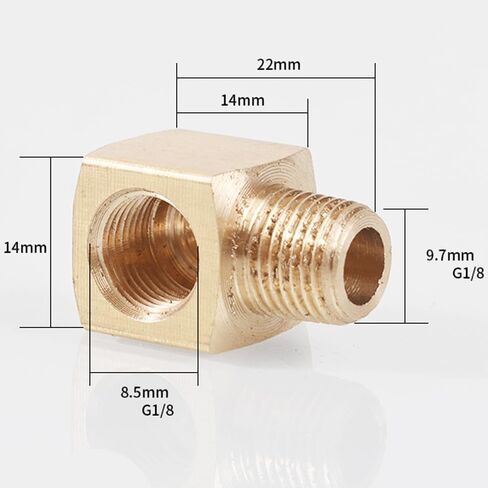 M6 M8 M10 1/8" 1/4" 3/8" Female Male Brass 90 Degree Elbow Pipe Fitting Coupler Connector Water Lubrication Tubing Block(1l8x1l8 BSPP) in Kuwait