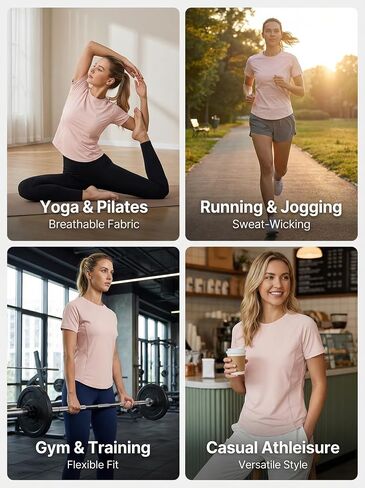 Womens Short Sleeve Workout Shirts Back Mesh Breathable Quick Dry Athletic Running Tops in Kuwait