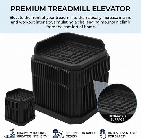Customizable Treadmill Incline Riser Blocks: 4 Pack Adjustable 1/2/3 Inch Height Lift for Custom Uphill Training, Anti-Slip Heavy Duty Plastic 4000 LBS Stackable Walking Pad Levelers for Home Gym in Saudi Arabia