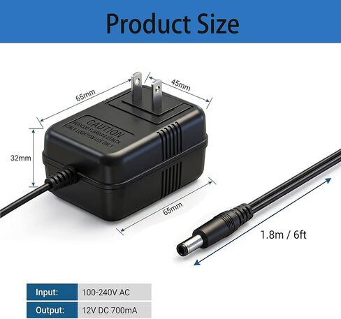 12V 700mA DC Power Adapter for Yamaha and Digital Keyboard Piano Charger | Compatible with Yamaha PA-3B PA-3C PA-3BU in Kuwait