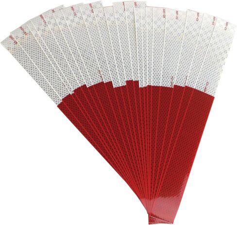 FindTape Microprismatic Sealed Reflective Conspicuity Tape [DOT-C2 10 yr.]: 2 in. width (Alternating 11 in. Red 7 in. White/Honeycomb Design) / 20 strips in Kuwait