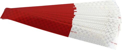 FindTape Microprismatic Sealed Reflective Conspicuity Tape [DOT-C2 10 yr.]: 2 in. width (Alternating 11 in. Red 7 in. White/Honeycomb Design) / 20 strips in Kuwait