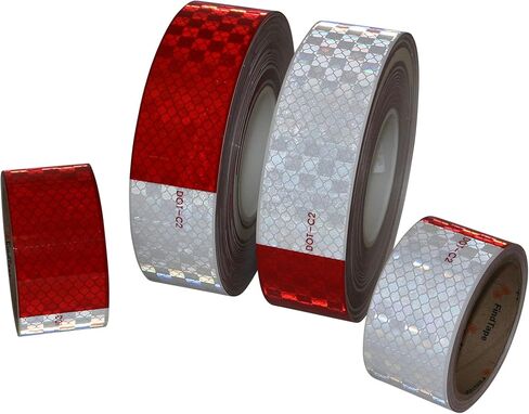 FindTape Microprismatic Sealed Reflective Conspicuity Tape [DOT-C2 10 yr.]: 2 in. width (Alternating 11 in. Red 7 in. White/Honeycomb Design) / 20 strips in Kuwait