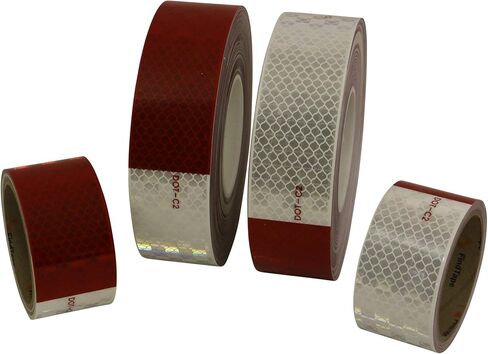FindTape Microprismatic Sealed Reflective Conspicuity Tape [DOT-C2 10 yr.]: 2 in. width (Alternating 11 in. Red 7 in. White/Honeycomb Design) / 20 strips in Kuwait