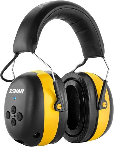 ZOHAN EM037 6.0 حماية للسمع بتقنية البلوتوث، حماية للأذن من الضوضاء بقدرة 30 ديسيبل SNR مع بطارية قابلة لإعادة الشحن بقدرة 1500 مللي أمبير في الساعة، سماعات رأس مع وقت تشغيل يصل إلى 120 ساعة للقص ونفخ الثلج والبناء وورش العمل in Kuwait