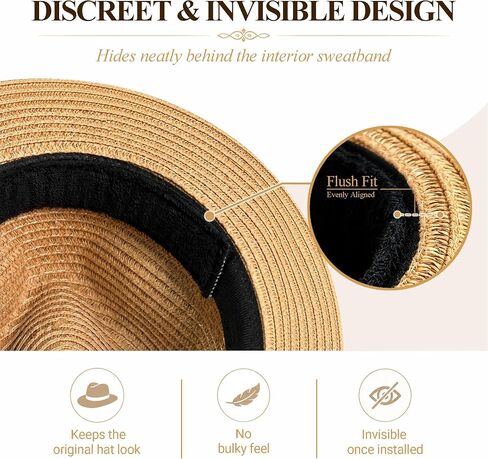 Hat Sweat Liner and Size Reducer, Black, 2-Pack | Soft Terry, Breathable Moisture-Wicking, Stain and Odor Protector for Fedora, Panama, Caps in Kuwait