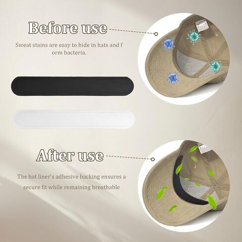 50 Pcs Self Adhesive Hat Sweat Liner Prevent Makeup Stains Hats Liners Bands Absorbent Sweat Protection for Golf Baseball Caps Helmet in Kuwait