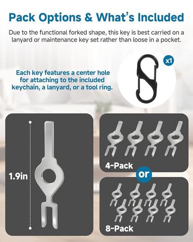 8Pack HBL1209 Fork Wall Light Switch Key, Light Switch Key Replacement Compatible with Hubbell 1100 1200 1300 1500 3000 Series AC Locking Toggle and Wall Switches, Electrical Switch Key in Kuwait