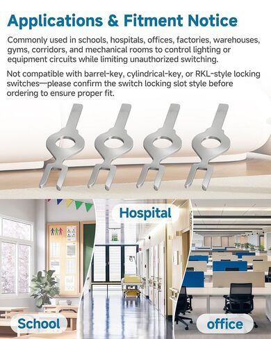 8Pack HBL1209 Fork Wall Light Switch Key, Light Switch Key Replacement Compatible with Hubbell 1100 1200 1300 1500 3000 Series AC Locking Toggle and Wall Switches, Electrical Switch Key in Kuwait