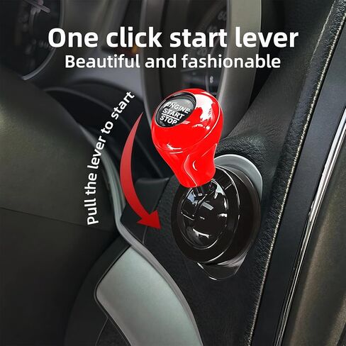 Joystick Push Start Rocker Cover, Red Unlabeled Metal One Button Start Lever, Universal Game Console Style for Most Vehicle Models in Kuwait