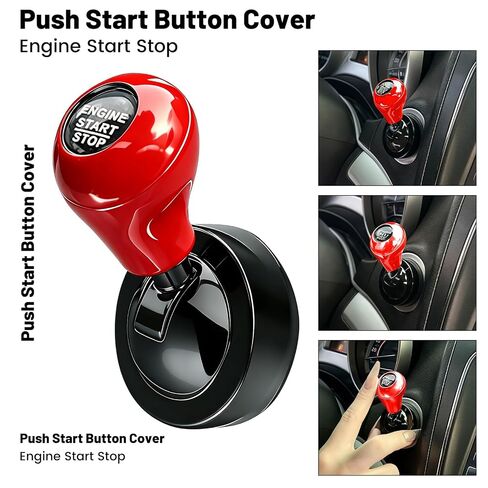 Joystick Push Start Rocker Cover, Red Unlabeled Metal One Button Start Lever, Universal Game Console Style for Most Vehicle Models in Kuwait