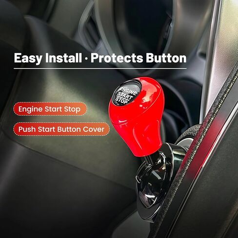 Joystick Push Start Rocker Cover, Red Unlabeled Metal One Button Start Lever, Universal Game Console Style for Most Vehicle Models in Kuwait