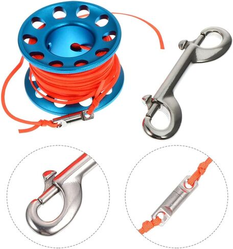 Zerodeko Underwater Diving Spool Reel with Buoy and Hook 30m Blue Rope Reel Scuba Diving for Cave Accessories in Kuwait