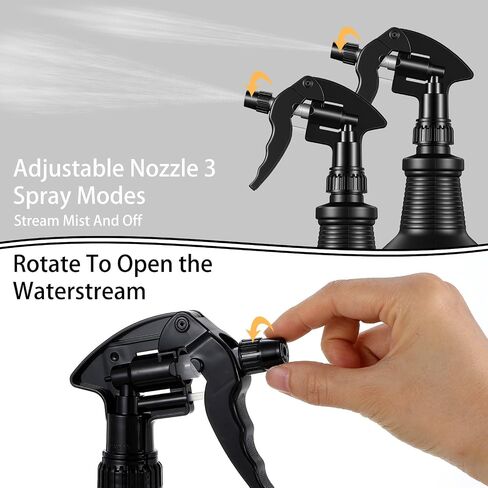 3PCS Plastic Spray Bottles 32 Oz, Spray Bottles Heavy Duty Opaque Black Refillable Trigger Sprayer for Cleaning, Garden, Hair, and Household Use in Kuwait