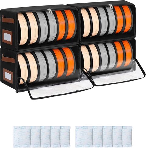Filament Storage Box 4-Pack, Stackable 3D Printer Filament Storage Container with Reinforced Metal Frame, Visible Window and 10 Desiccant Packs, Holds up to 24 Rolls for Workshop & Studio in Kuwait