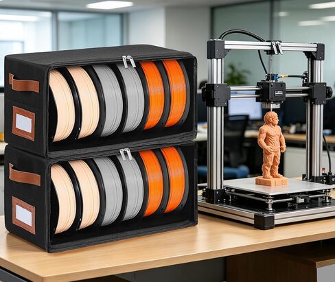 Filament Storage Box 4-Pack, Stackable 3D Printer Filament Storage Container with Reinforced Metal Frame, Visible Window and 10 Desiccant Packs, Holds up to 24 Rolls for Workshop & Studio in Kuwait