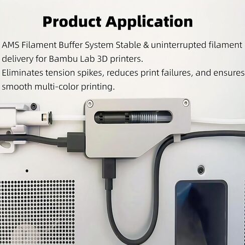 4-in-1 AMS Hub Filament Buffer Kit for Bambu Lab 3D Printers, AMS Hub Replacement, Multi-Color Printing Expansion, 4 Input 1 Output, Includes Buffer & PTFE Adapter, Compatible with X1, P1P, P1S in Kuwait