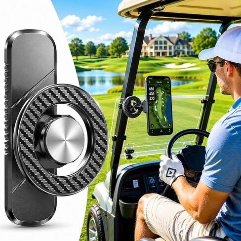 Alloy Magnetic Golf Cart Phone Holder for MagSafe iPhone,Heavy Duty Metal Golf Cart Phone Mount Compatible with EZGO Club Car Yamaha,Strong Magnet Golf Cart Accessories,Golf Gifts for Men Dad Husband in Kuwait