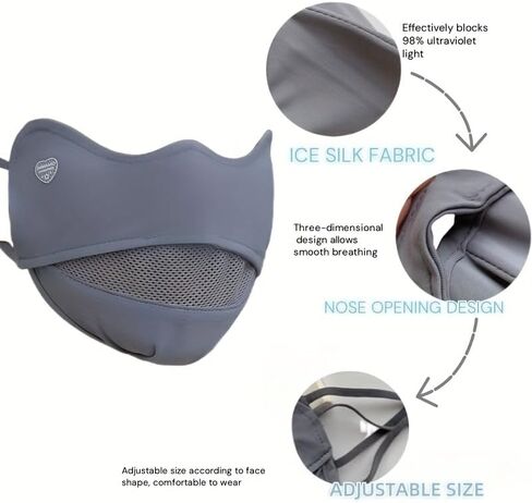 Breathable 3D Sunscreen Face Mask Lightweight Outdoor Protection Mesh Vent Adjustable for Cycling Hiking Fishing Daily Wear in Kuwait