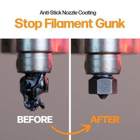 Slice Engineering Nozzle Cleaning Kit Including Anti-Stick Coating | Keep Your Nozzles Clean & Clog Free | Repels Plastic Filament | Nozzle Cleaner 3D Printing No Clogger 3D Printer Tool | 3D Printer Accessories Tools Kit | Plastic Repellent Paint in Kuwait