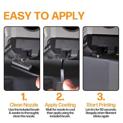 Slice Engineering Nozzle Cleaning Kit Including Anti-Stick Coating | Keep Your Nozzles Clean & Clog Free | Repels Plastic Filament | Nozzle Cleaner 3D Printing No Clogger 3D Printer Tool | 3D Printer Accessories Tools Kit | Plastic Repellent Paint in Kuwait